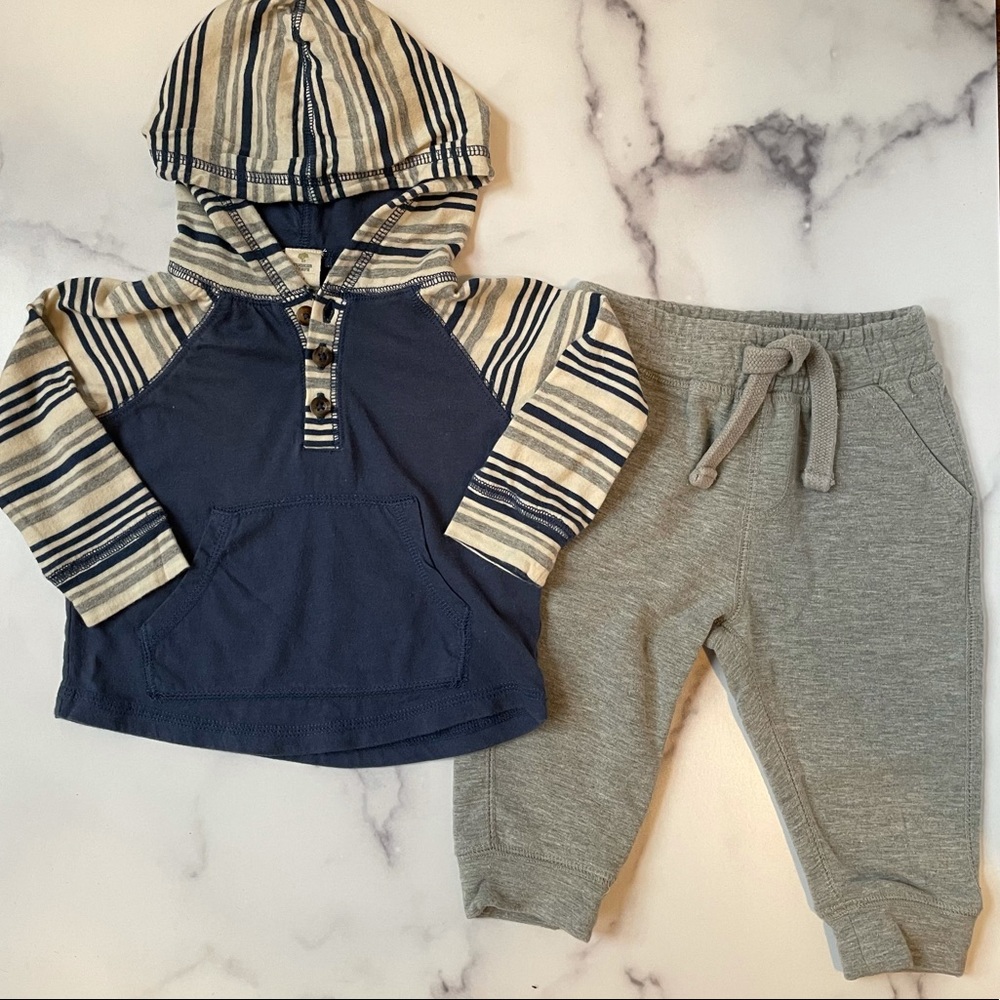 Tucker & Tate Boys 6 months hooded Henley & jogger set